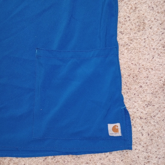 Carhartt Force Blue Scrub Top Size 2XL Doctor Nurse Dentist Vet Work - Picture 4 of 10